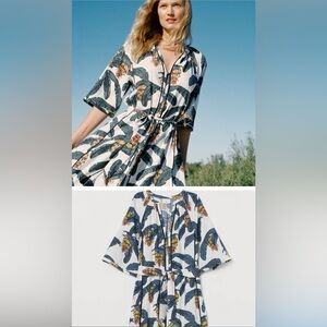 DESMOND & DEMPSEY x H&M linen kaftan. Medium